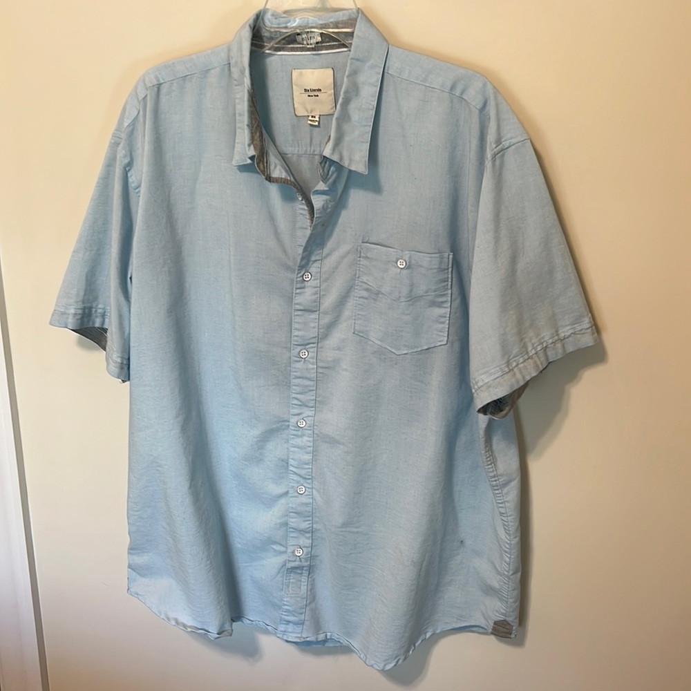 Six Lincoln Men’s Casual Button-down Shirt / Slim Fit / Size XXL / Blue